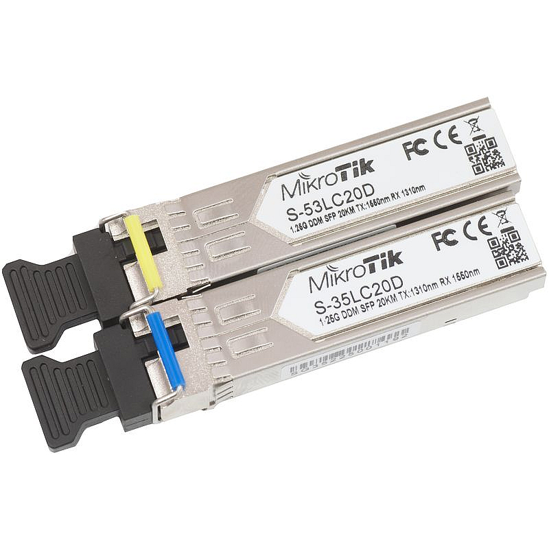MikroTik S-3553LC20D komplet 2 SFP primopredajnika, 1,25 Gbit/s, Single Mode, LC UPC, 20 km
