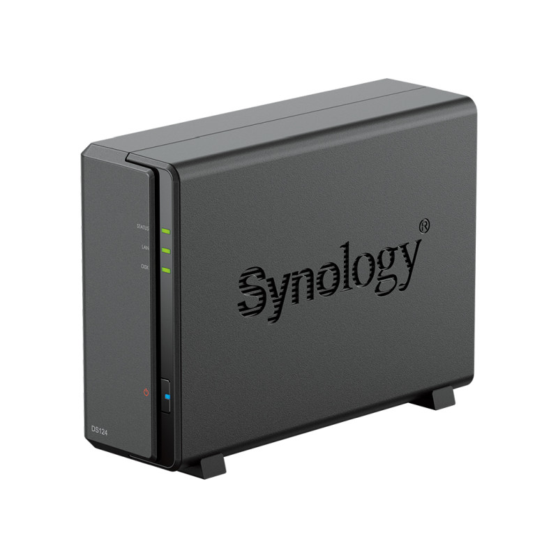 Synology DS124 DiskStation 1-bay NAS server, 2.5″/3.5″ HDD/SSD podrška, Wake on LAN/WAN, 1GB DDR4, 1×1GbE, 2×USB3.2 Gen1