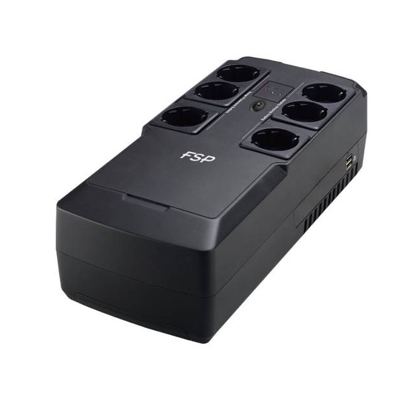 Fortron Source UPS NanoFit 600VA/300W, Offline, 2×USB, 6×Schuko, 1×4.5Ah