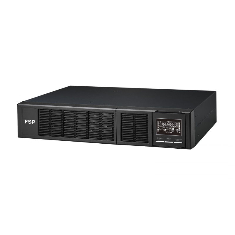 Fortron Source UPS Clippers Rack/Tower 2000VA/2000W, On-line double conversion, USB, RS-232, EPO, 8×C13, 4×9Ah, LCD
