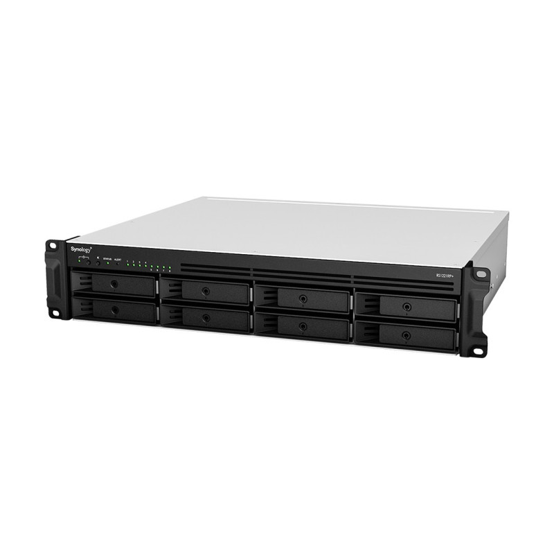 Synology RS1221RP+ RackStation 8-bay NAS server, 4GB DDR4, Hot-Swap 2.5″/3.5″ HDD, 4×G-LAN, 2×USB3.2 Gen1, 1×eSATA, Redundant Power Supply