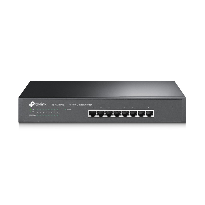 TP-Link 8-port Gigabit preklopnik (Switch), 8×10/100/1000M RJ45 ports, 1U 19″, Rack mount, metalno kućište