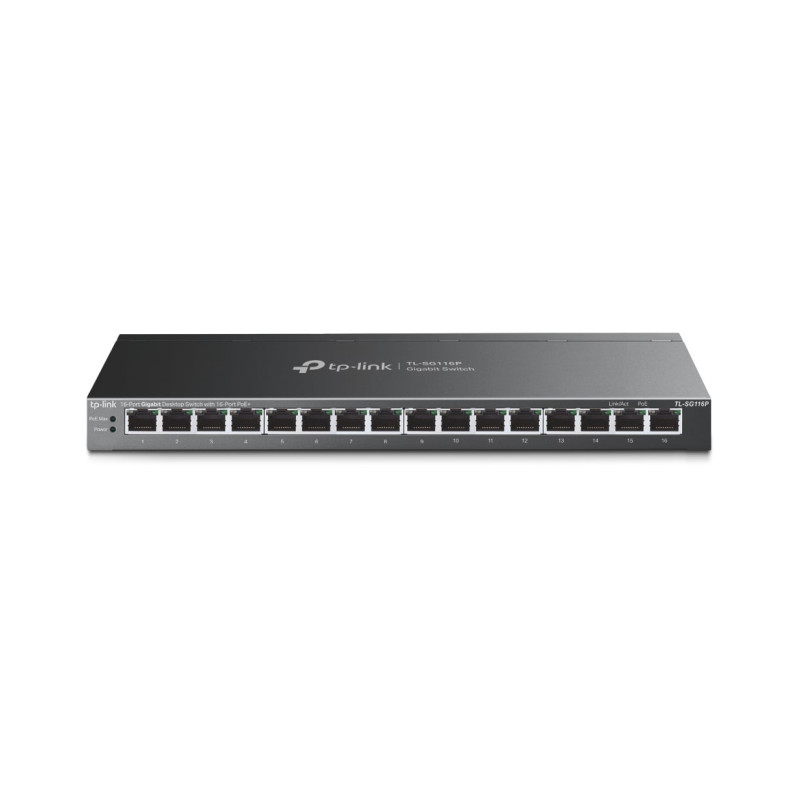 TP-Link TL-SG116P neupravljivi Gigabit PoE+ mrežni preklopnik, 16× RJ45, 120W PoE, Extend/Priority/Isolation način rada