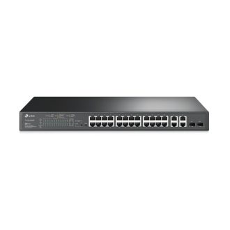 TP-Link Omada JetStream 24-Port PoE+ Smart preklopnik (Switch), 24×10/100M, 2×G-LAN, 2×G SFP, 1U 19″ rackmount (250W)