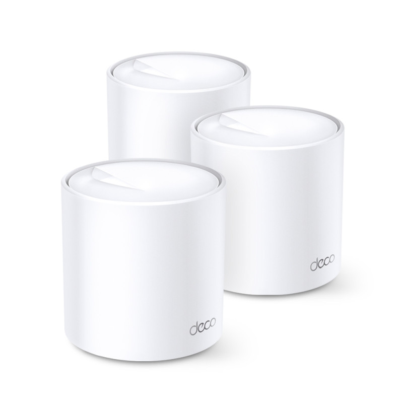 TP-Link AX5400 Deco X60 (3-pack), Dual-Band Mesh Wi-Fi 6, 574Mbps/2402Mbps (2.4GHz/5GHz), 802.11ax/ac/n/a/b/g, 2×G-LAN, Deco App