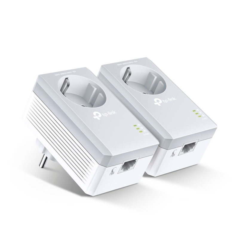 TP-Link TL-PA4010P KIT AV600 Powerline Kit, 600 Mbps, prolazna utičnica, 2x adapter, 10/100 Mbps Ethernet