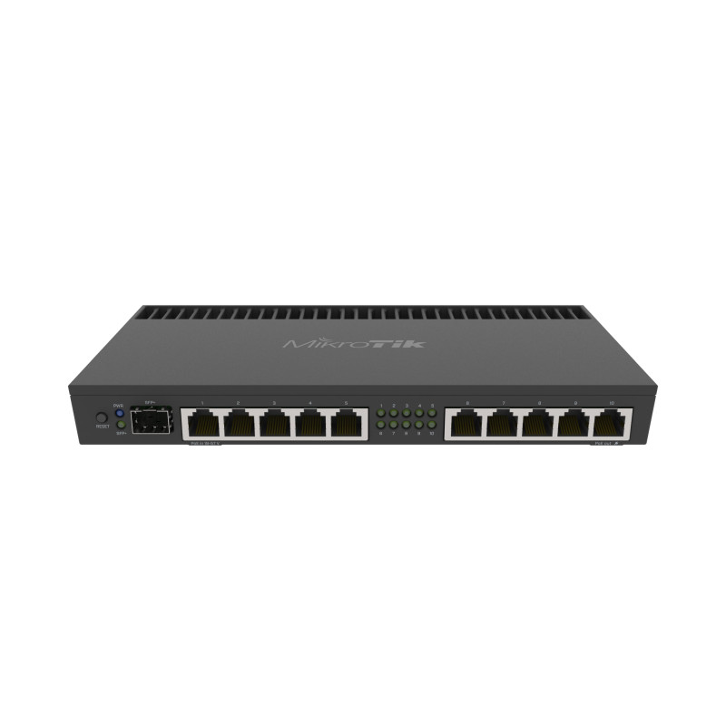 MikroTik RB4011iGS+RM žičani usmjerivač, 10x Gigabit LAN, 1x SFP+, PoE, RouterOS v7, 1U Rack