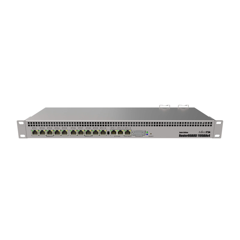 MikroTik RB1100AHx4 Dude Edition RB1100Dx4 usmjerivač, 13x Gigabit Ethernet, 1 GB RAM, 60 GB M.2 SSD, RouterOS, 1U Rack