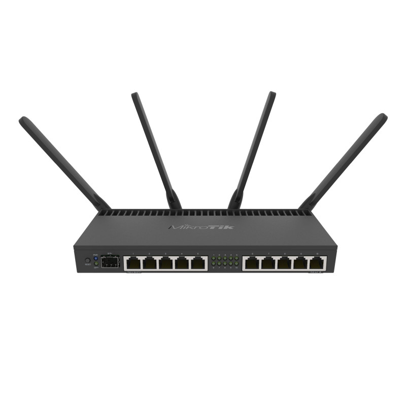 Mikrotik RouterBOARD 4011iGS+5HacQ2HnD, Cortex A15 CPU (4-cores), 1GB RAM, 10×GLAN, 1×SFP+, 2.4Ghz/5Ghz 802.11b/g/n/ac, RouterOS L5, desktop kućište, PSU