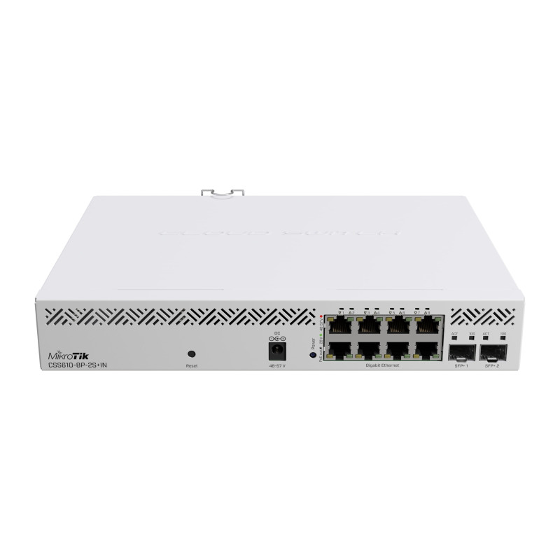 MikroTik CSS610-8P-2S+IN upravljivi PoE mrežni preklopnik, 8x Gigabit Ethernet, 2x 10G SFP+, 140 W