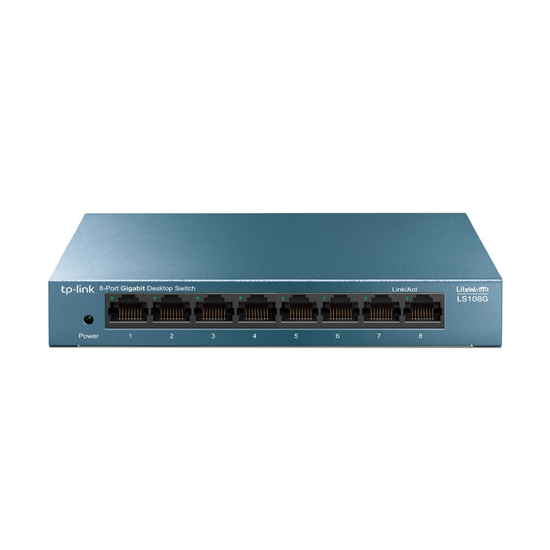 TP-Link LS108G neupravljivi mrežni preklopnik, 8× Gigabit RJ45, 16Gbps, QoS, metalno kućište