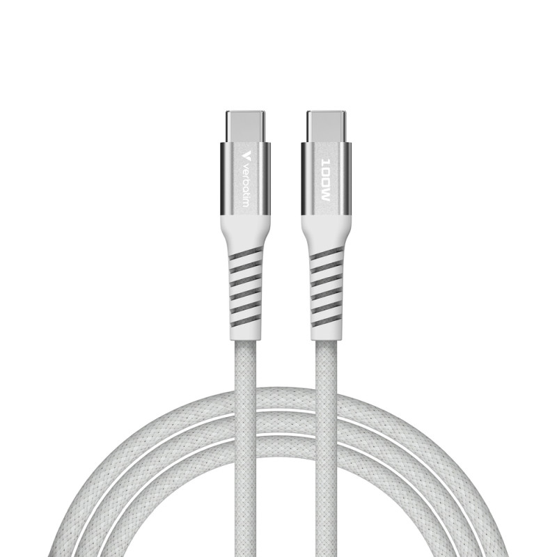 Verbatim Sync & Charge Magnetic kabel USB-C na USB-C, M/M, 100W PD3.0/QC3.0, sivi, 1.2m