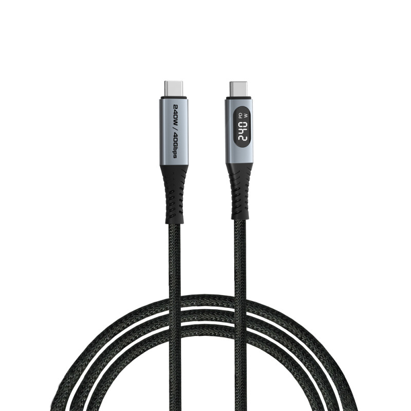Verbatim Sync & Charge kabel USB-C na USB-C sa zalonom, USB4.0, M/M, 240W PD3.1, 40 Gbps, 4K/8K, crni, 1.2m