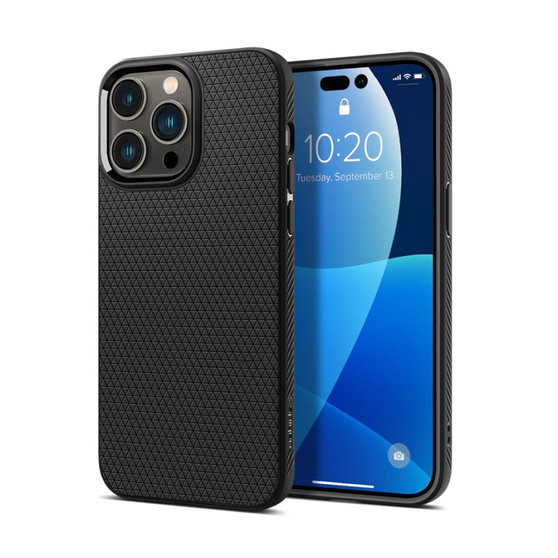 Spigen Liquid Air, zaštitna maska za telefon, mat crna – iPhone 14 Pro
