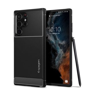 Spigen Rugged Armor, zaštitna maska za telefon, mat crna – Samsung Galaxy S22 Ultra (ACS03914)