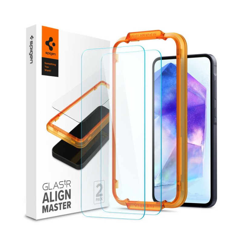 Spigen Glass tR AlignMaster 2 Pack – Samsung Galaxy A55
