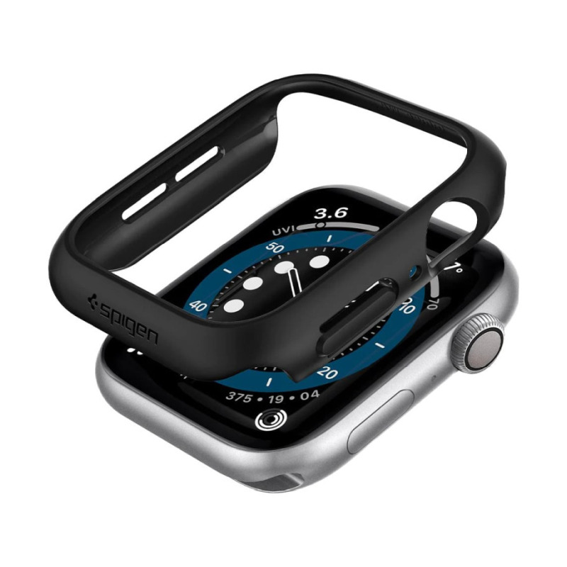 Spigen Thin Fit, zaštitna maska za Apple pametni sat, crna – Apple Watch SE 2022/6/SE/5/4 (44mm)