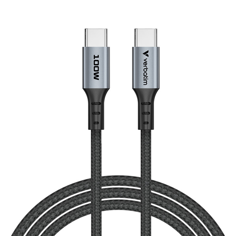 Verbatim Sync & Charge kabel USB-C na USB-C, M/M, 100W PD3.0/QC3.0, crni, 1.2m