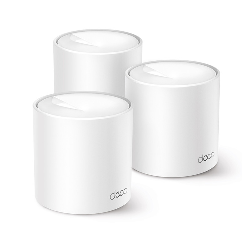 TP-Link Deco X10 (3-pack) AX1500 Mesh Wi-Fi 6 sustav, dual-band 1201 + 300Mbps, 6× Gigabit WAN/LAN, WPA3, bijeli