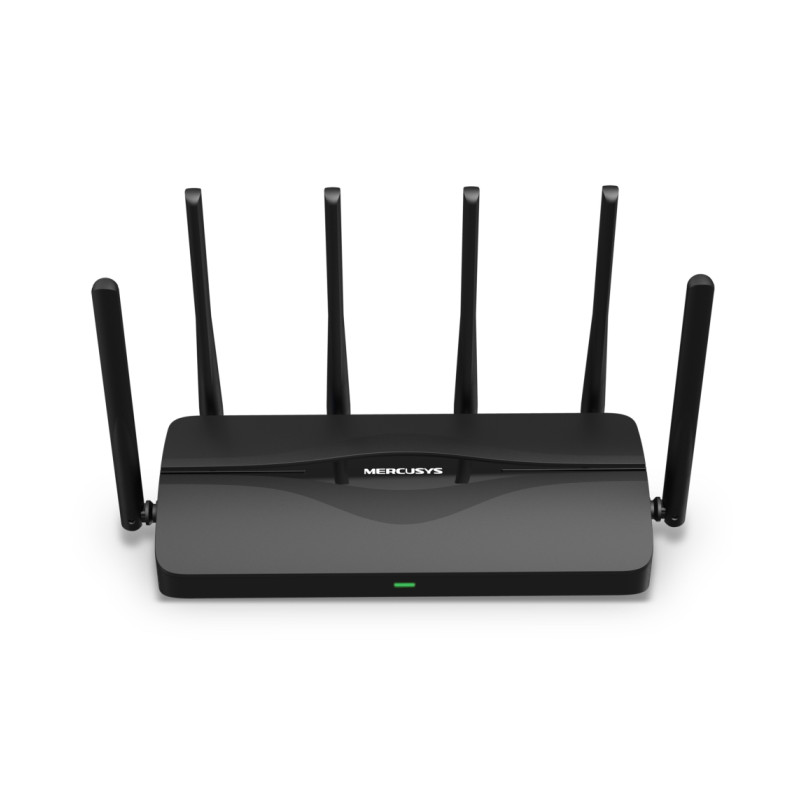 Mercusys BE9300 bežični usmjerivač (Tri-Band Wi-Fi 7 Router) 574Mbps/2880Mbps/5760Mbps (2.4GHz/5GHz/6GHz), 802.11be/ax/ac/a/b/g/n, 3×G-LAN, 1×G-WAN, 6x fiksne omni-direkcione antene