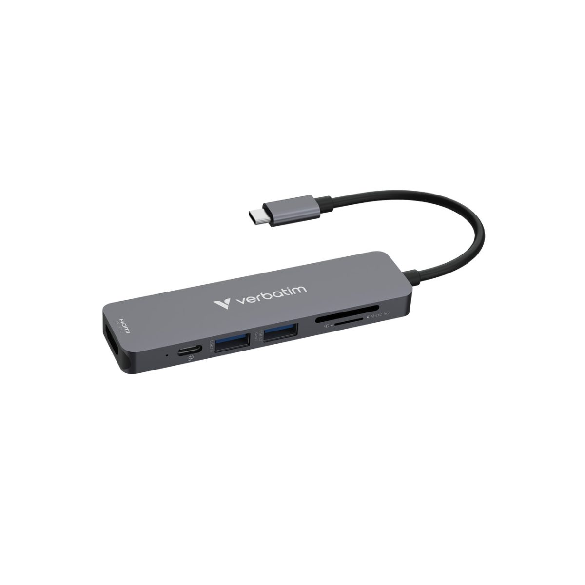 Verbatim USB-C Essentials Multiport Hub 6 priključaka: HDMI, USB-C PD, USB-A 3.2 Gen 1, USB-A, SD i microSD
