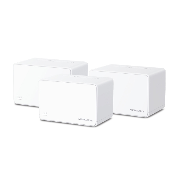 Mercusys Halo H80X(3-Pack) AX3000 Whole Home Mesh WiFi 6, Dual-Band 574Mbps/2402Mbps (2.4GHz/5GHz), 802.11ax/n/b/g 2.4 GHz – 802.11ax/ac/n/a 5 GHz, 3×G-LAN, Mercusys app