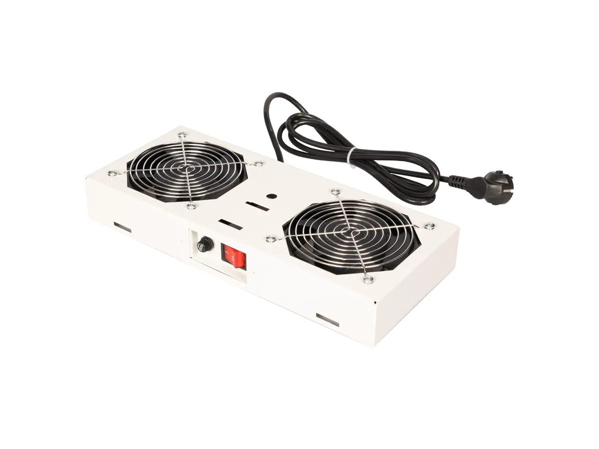 Roline 19″ krovni ventilacijski modul s 2 ventilatora za zidne ormare, sivi