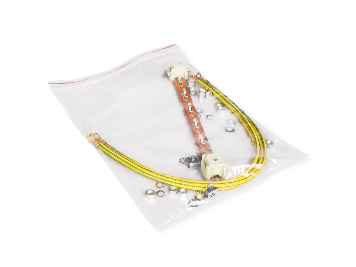 Roline 19″ šina za izjednačavanje potencijala, 220mm + kabel za uzemljenje