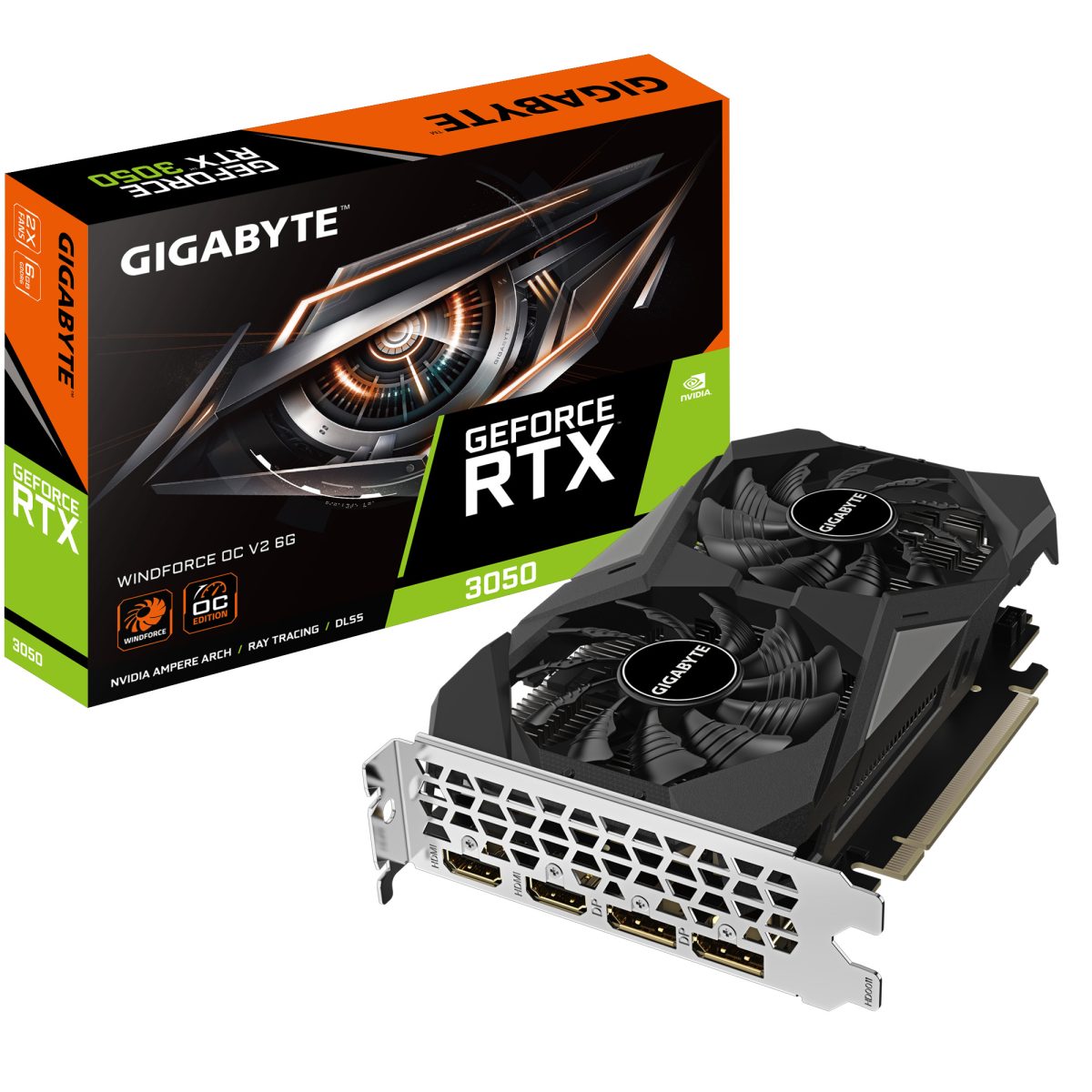 Gigabyte GeForce RTX 3050 Windforce OC 6GB GDDR6/96-bit, PCIe 4.0, 2xHDMI/2xDP
