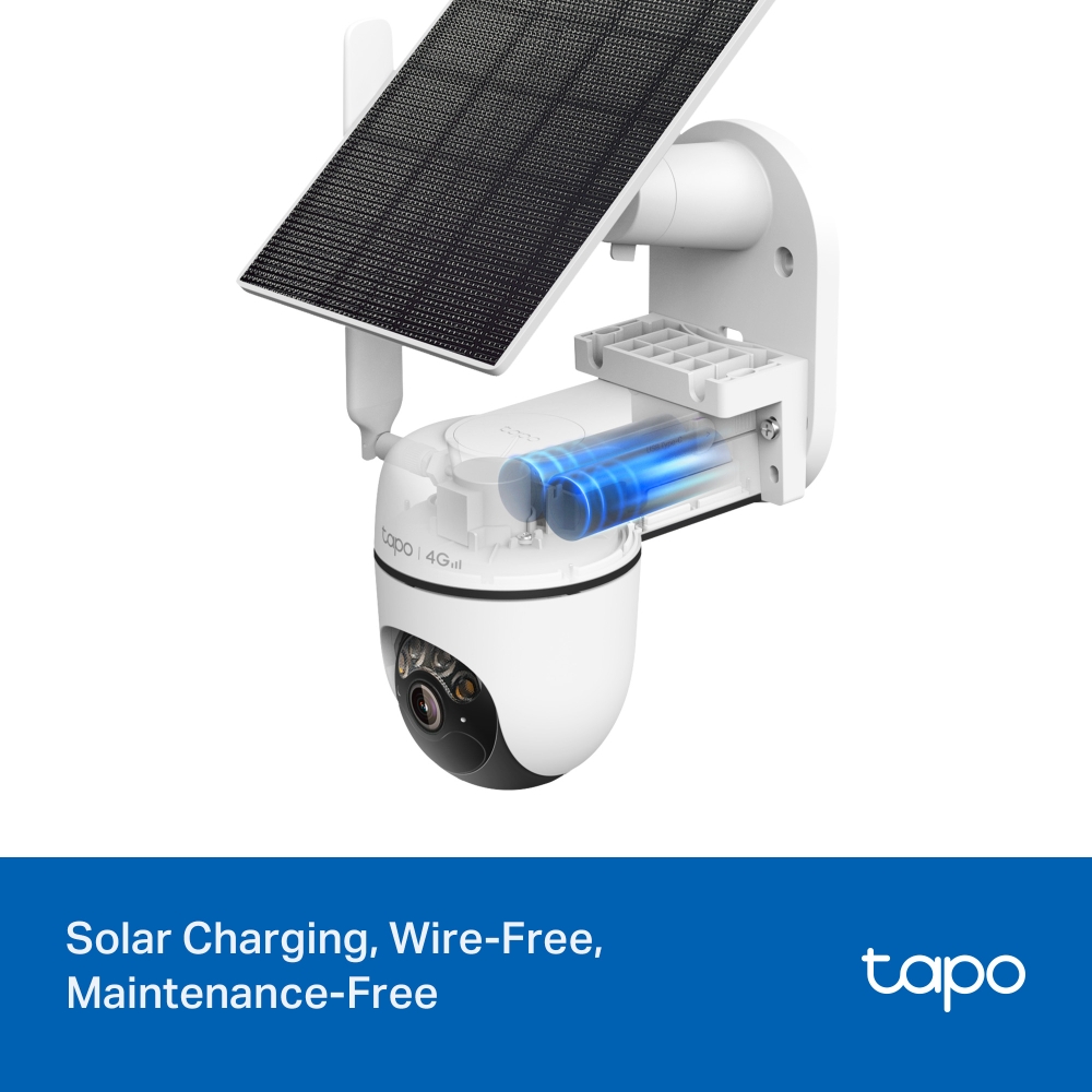 TP-Link Tapo C615G  kamera + Tapo A201 Solar panel 2K 3MP, 4G LTE, Color Night Vision, microSD, 2×Spotlights, dvosmjerni audio, detekcija pokreta, vodootporna IP65, Wi-Fi, Tapo app