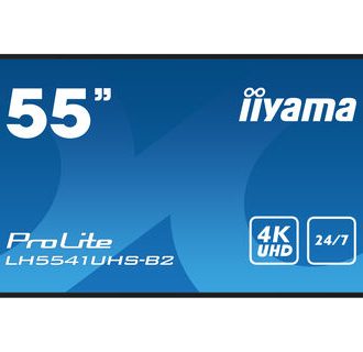 IIYAMA 55″ LH5541UHS-B2 4K UHD (3840×2160) IPS Signage 24/7, 500 cd/m2, 1200:1, non Android, media play USB, LAN control