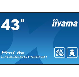 IIYAMA 43″ LH4365UHSB-B1 4K UHD (3840×2160) IPS Signage 24/7, 800 cd/m2, 1200:1, Android OS, E-Share, iiSignage2