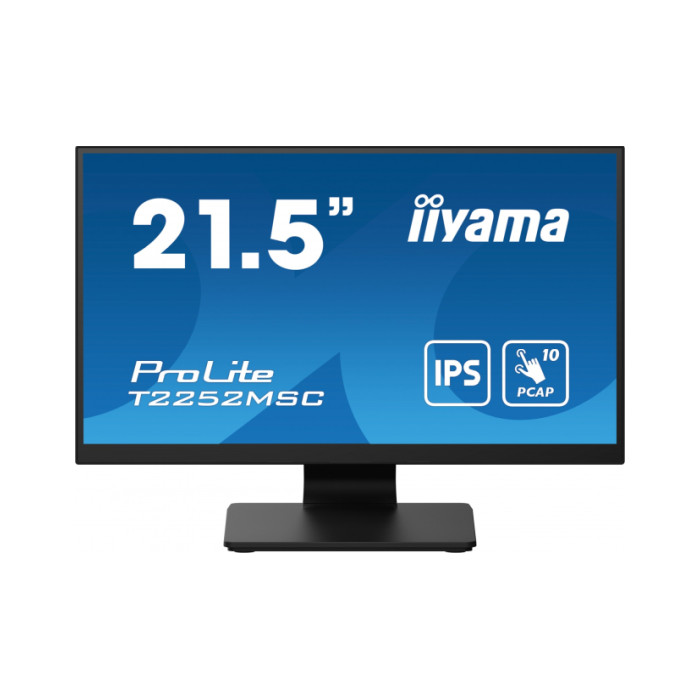 IIYAMA 22″ T2252MSC-B2AG FHD (1920×1080) IPS, 16:9, 5ms, 250 cd/m2, 1000:1, 1xHDMI, 1xDP, 2xUSB-A, zvučnici, crni