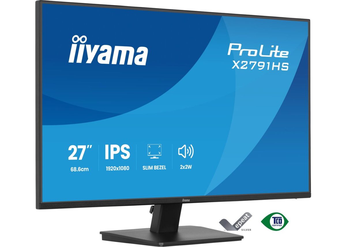 IIYAMA 27″ X2791HS-B1 FHD (1920×1080) IPS, 120Hz, 1ms, 350cd/m2, 1500:1, HDMI/DP, zvučnici