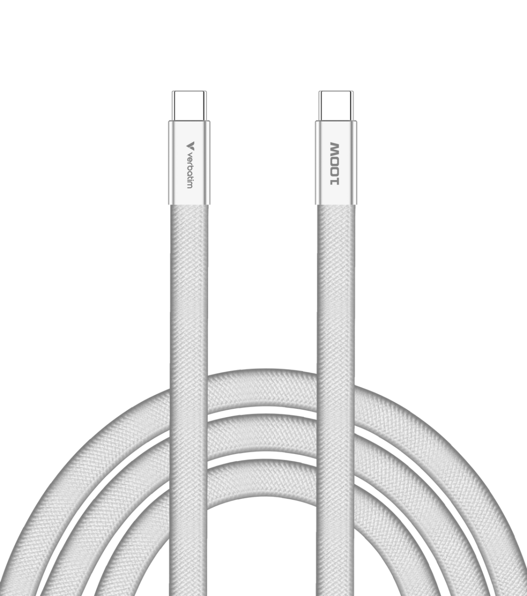 Verbatim Sync & Charge SoftTouch kabel USB-C na USB-C, M/M, 100W PD3.0, bijeli, 1.2m