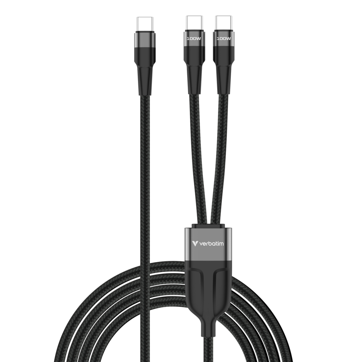 Verbatim Sync & Charge DUAL kabel USB-C na dupli USB-C, M/M, 100W PD3.0, PPS, QC2.0 i QC3.0, crni, 1.5m
