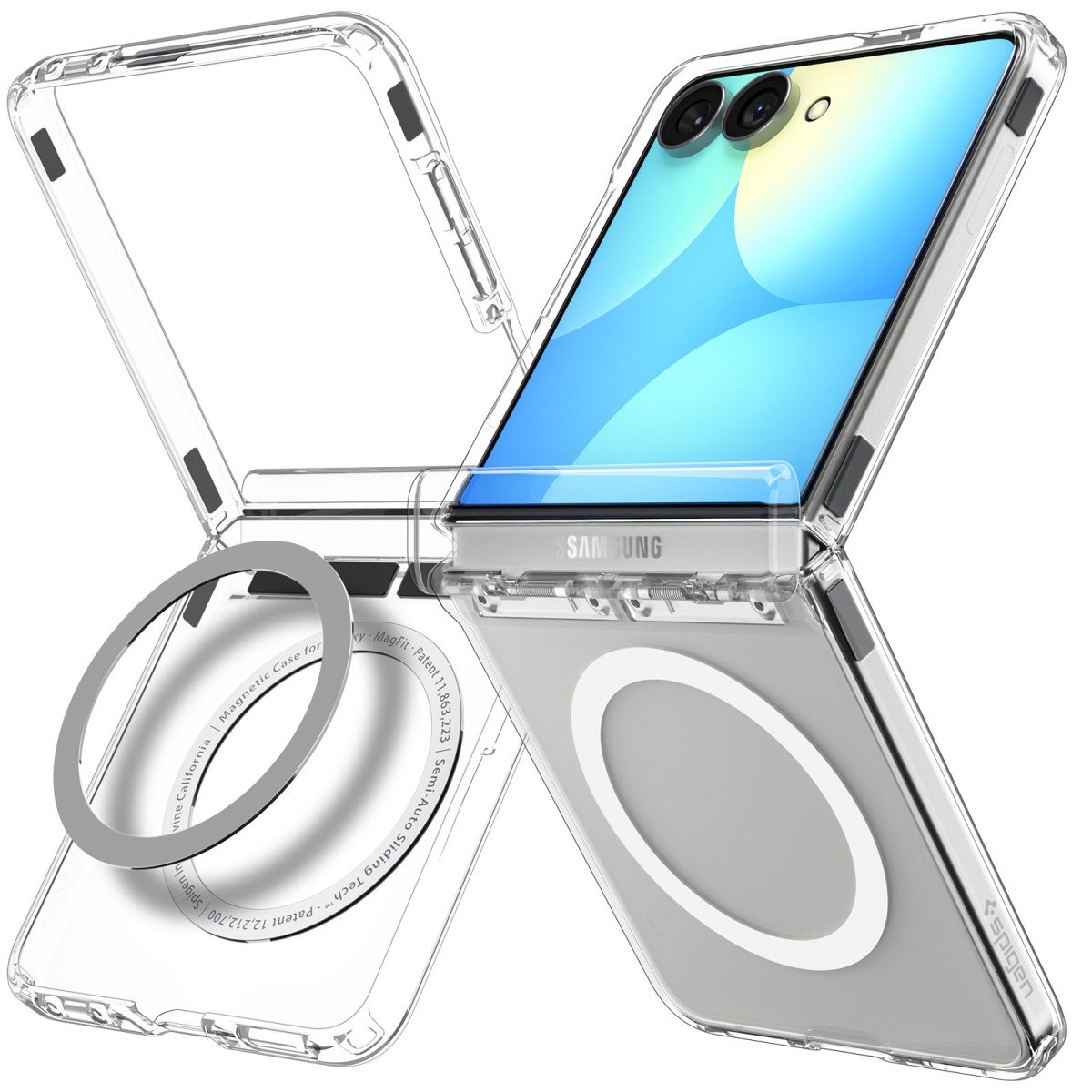 Spigen Ultra Hybrid Pro MagSafe, clear white – Samsung Galaxy Z Flip 2026
