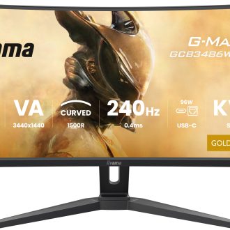 IIYAMA 34″ GCB3486WQSCP-B1 UWQHD (3440×1440) VA Curved, 240Hz, 1500R 21:9, 500 cd/m2, 4000:1, 0.4ms, 2×HDMI/DP, USB-C Dock 95W, USB-Hub, RJ45, KVM, PiP, PbP, zvučnici