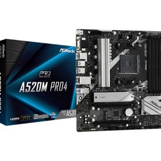 Asrock MB A520M PRO4, S. AM4, DDR4/4733+(OC), PCIe 3.0, G-LAN, VGA/HDMI/DP, mATX